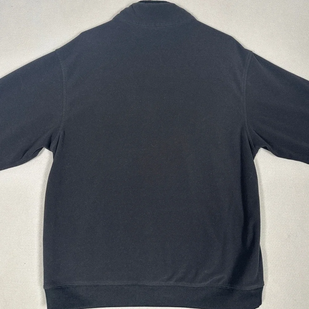 Nike Sweatshirt Mens Large Black Quarter Zip Fleece Mock Pullover Swoosh Pockets